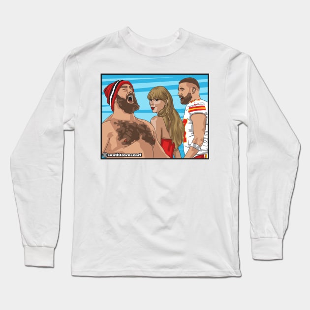 Brotherly Shove Long Sleeve T-Shirt by Carl Cordes